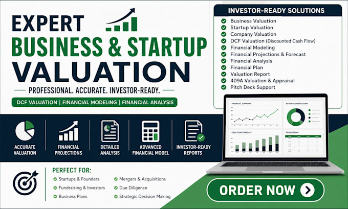 do business valuation, dcf model, startup valuation, investor report