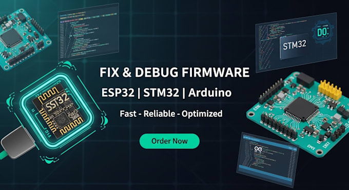 debug, fix, and optimize embedded firmware for esp32, stm32, arduino