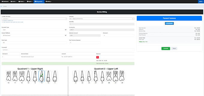 develop a modern dental clinic management system software with billing an
