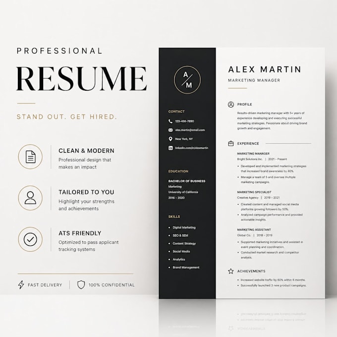 create a professional resume and job application