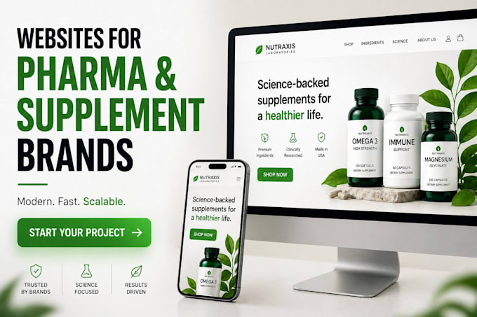 build a custom website for supplement and wellness brands
