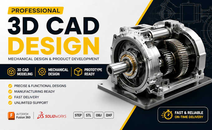 Do 3d cad modeling, industrial product mechanical part design for 3d ...