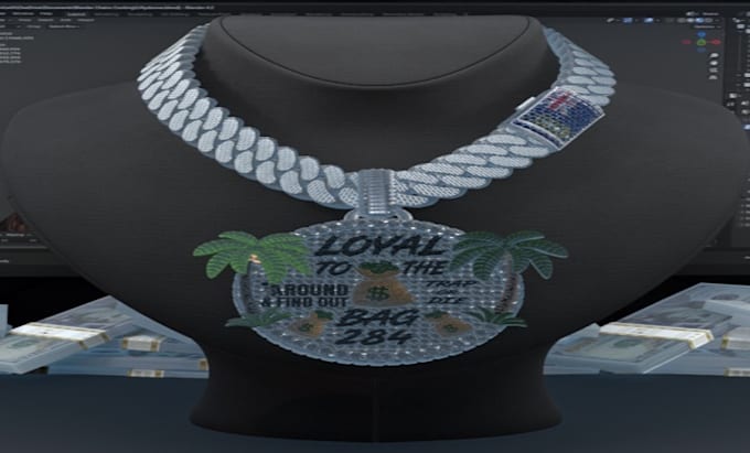 create custom 3d iced out chain or pendant for gta fivem