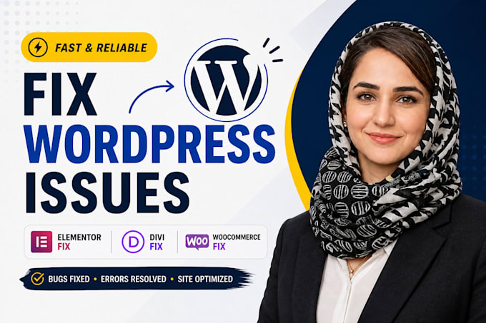 fix wordpress issues, wordpress bug fix, woocommerce fix, elementor and divi