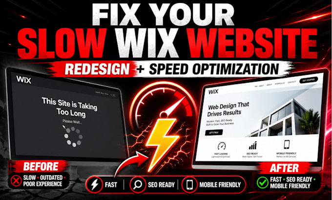 redesign wix website for speed, SEO and more sales
