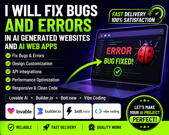 fix bugs and errors in ai generated websites and apps