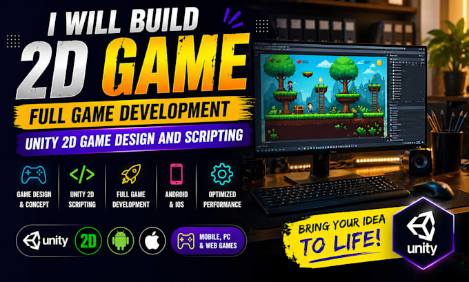 develop unity 2d, 3d platformer game, unity mobile game, unity game development