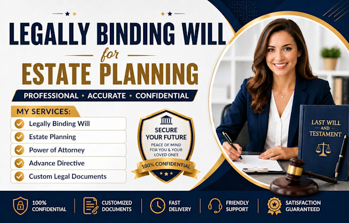 draft a legally binding will for estate planning