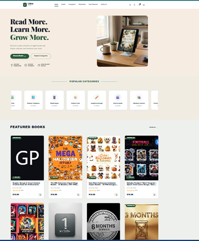 build a digital products website using laravel