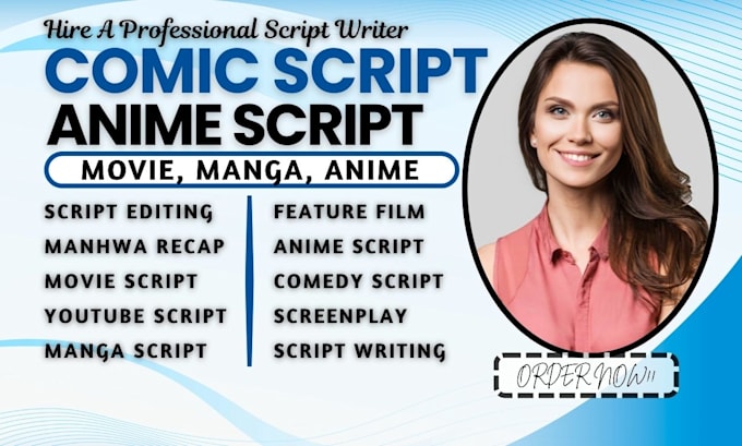 write edit manhwa, manga or webcomic script, anime script, webtoon book script