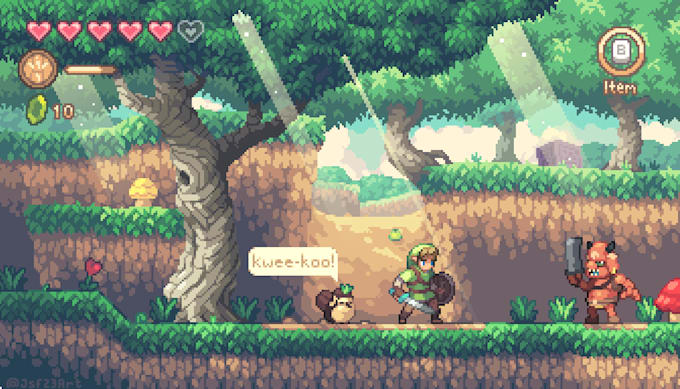 create premium pixel art scene custom style game assets