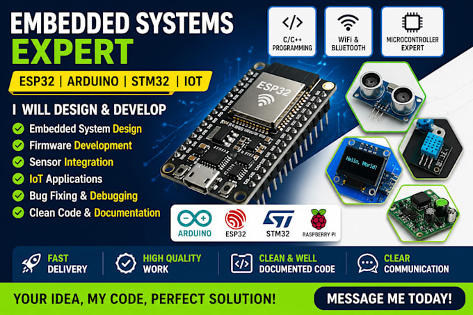design embedded systems, microcontroller and pcb projects