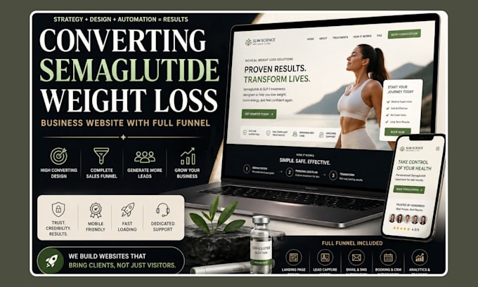 build a converting semaglutide weight loss business website with full funnel