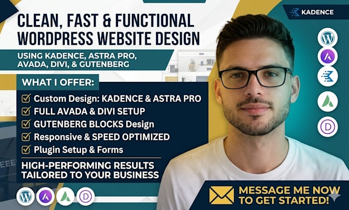 wordpress website with kadence astra divi and avada fast