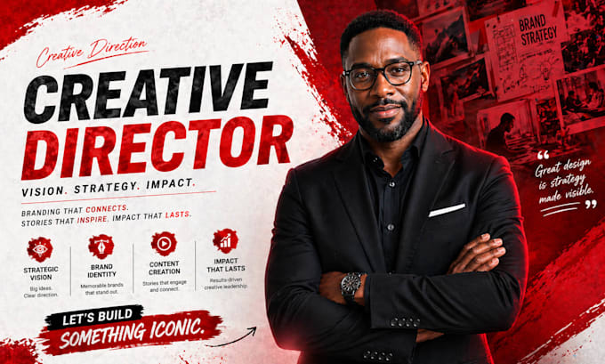 be your creative director for branding,  strategy and visual identity