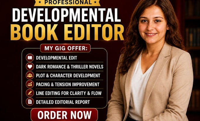 developmental edit your dark romance, thriller, or mystery novel