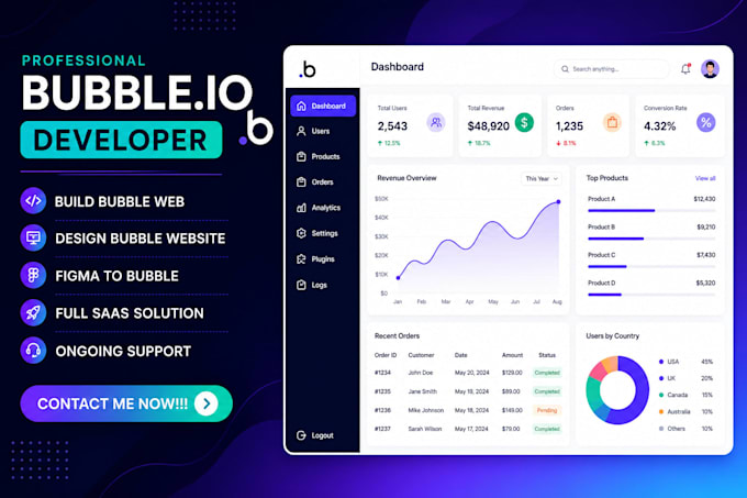 do bubble developer bubble mvp, ai saas app, crm, bubble website ai automation