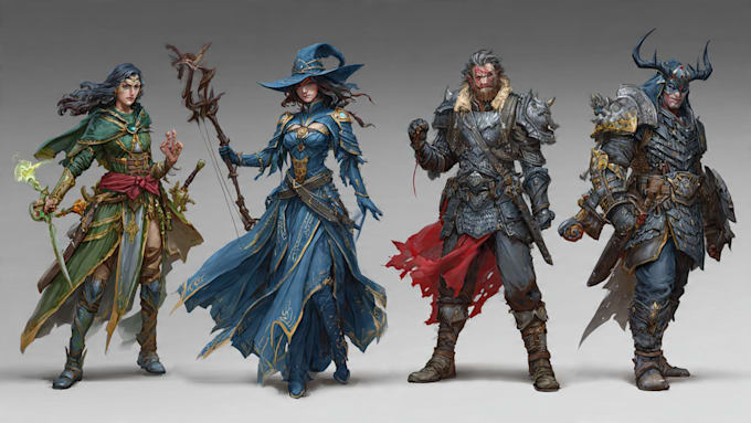create warcraft fantasy dungeons and dragons illustrations