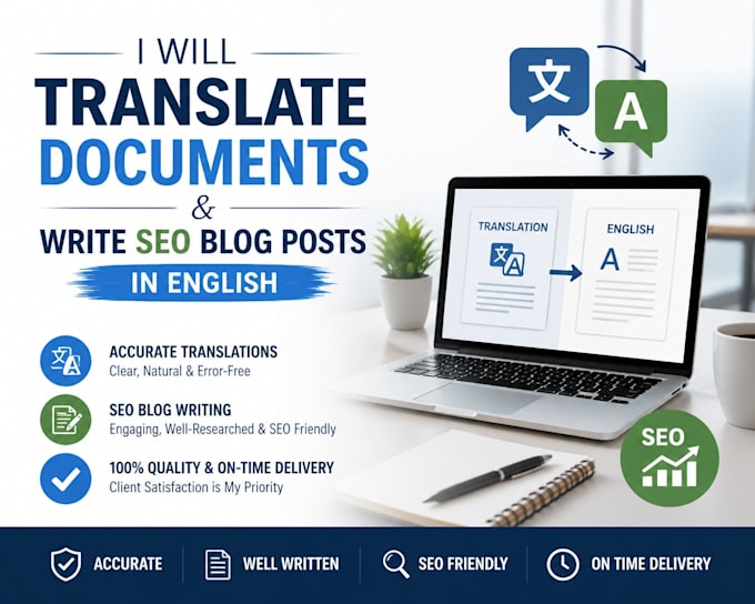 translate documents and write SEO blog posts in english