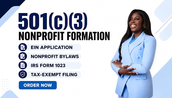 register your USA 501c3 nonprofit with ein, bylaws, form 1023 and irs approval