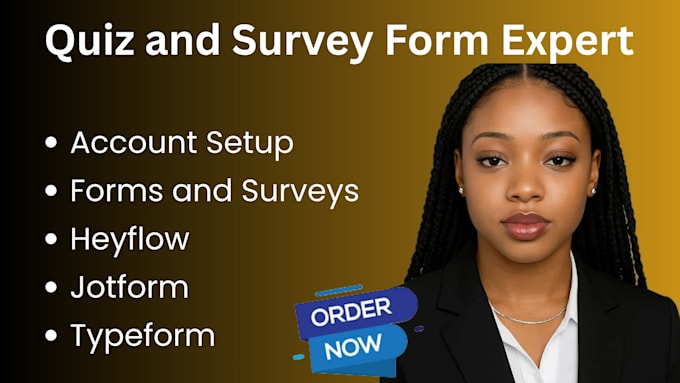 design quizzes, forms, surveys using jotform, tally, typeform, heyflow, outgrow