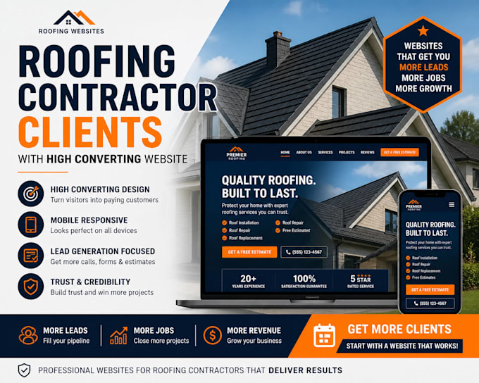 generate roofing contractor clients with high converting website