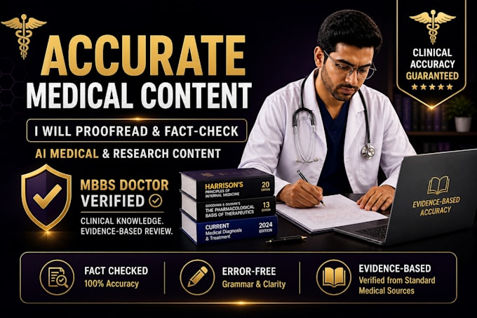 proofread and fact check ai medical and research content