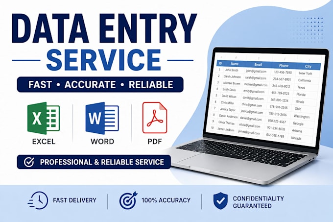do fast and accurate data entry in excel or word