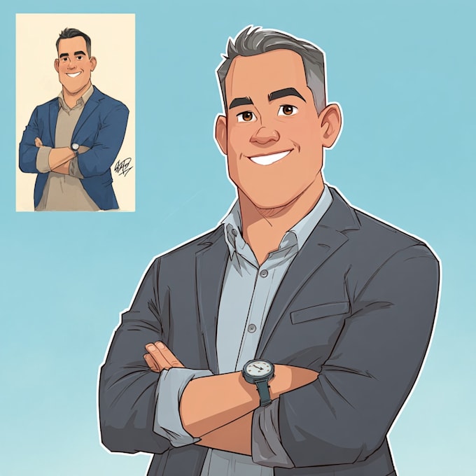 create simple cartoon portrait