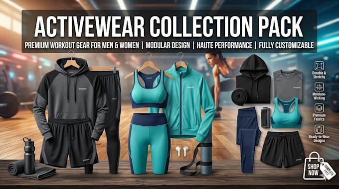 create a professional activewear tech pack for high performance apparel