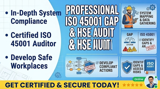 perform a professional iso 45001 gap analysis and hse audit