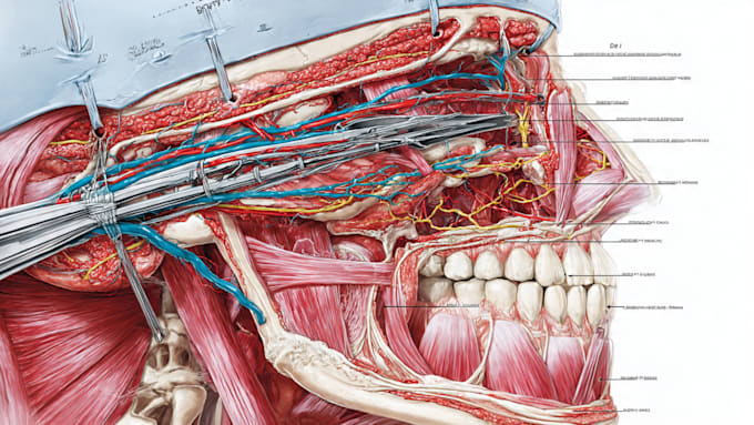 draw a surgical procedure or anatomical illustration