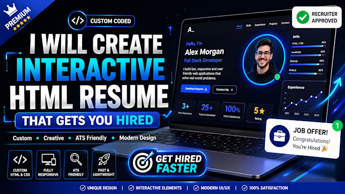 build responsive HTML CV website for job seekers