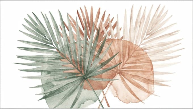 design abstract printable tropical palm leaf wall art