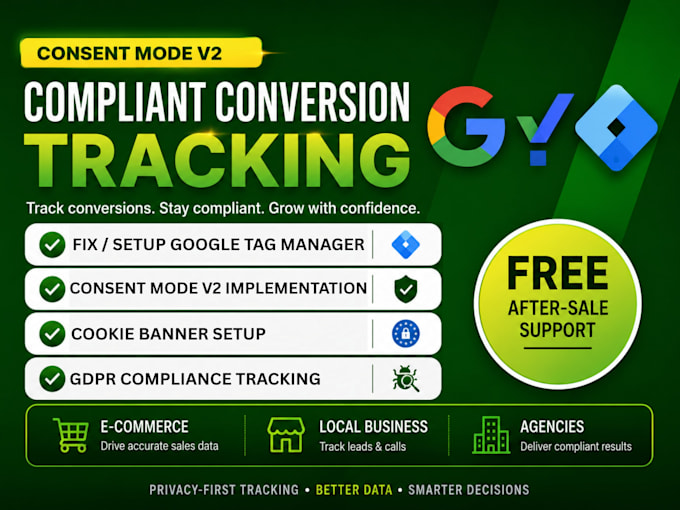 setup cookie banner and consent mode v2 compliant tracking with GTM