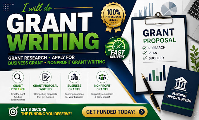 handle grant proposal writing, grant research, and application submission