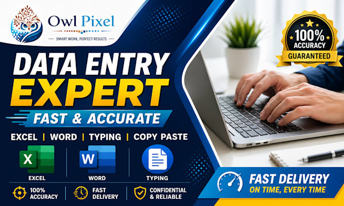 fast data entry, typing, PDF to word, excel work