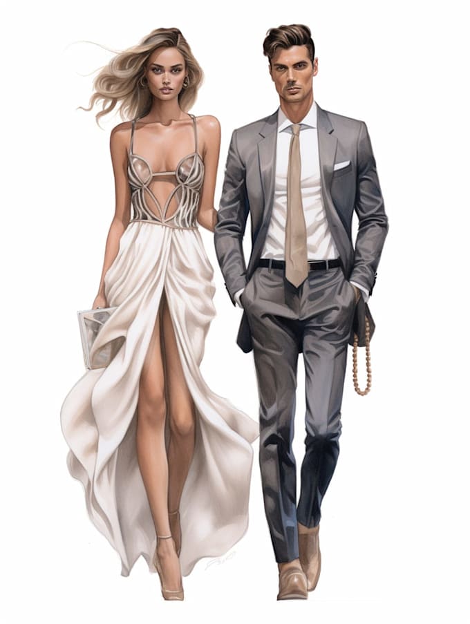 create high fashion illustrations, technical flats and