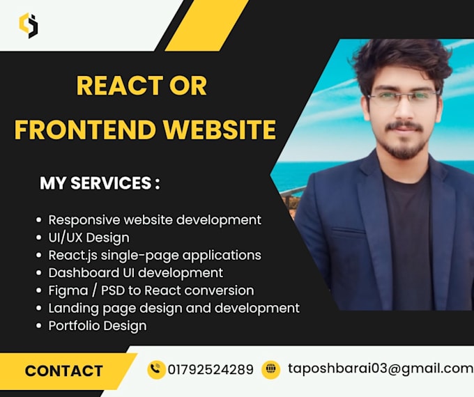 Build a responsive react website or frontend web app by Tamal_barai ...