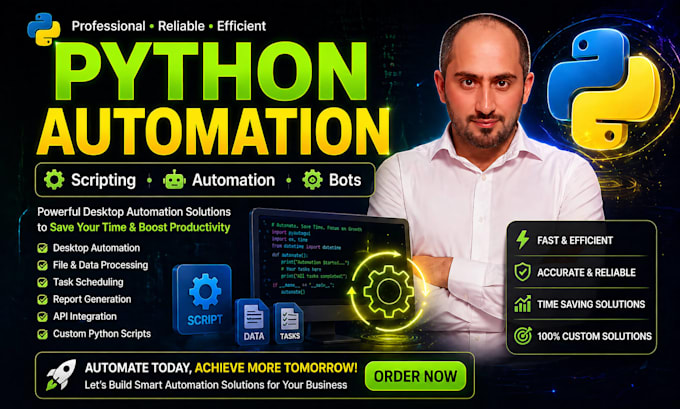 write python script for automation, file processing custom