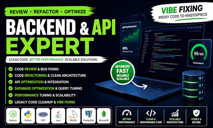 Review refactor, and optimize backend or api code vibe fixing by ...