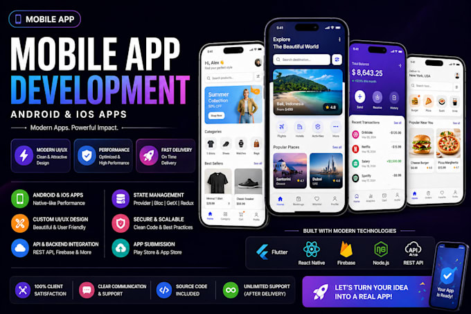build a complete flutter mobile app with API integration