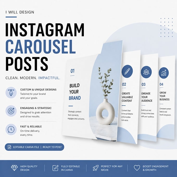 create modern instagram carousel posts design in canva