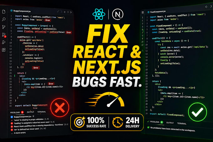 fix react nextjs nodejs or tailwind css bugs and errors