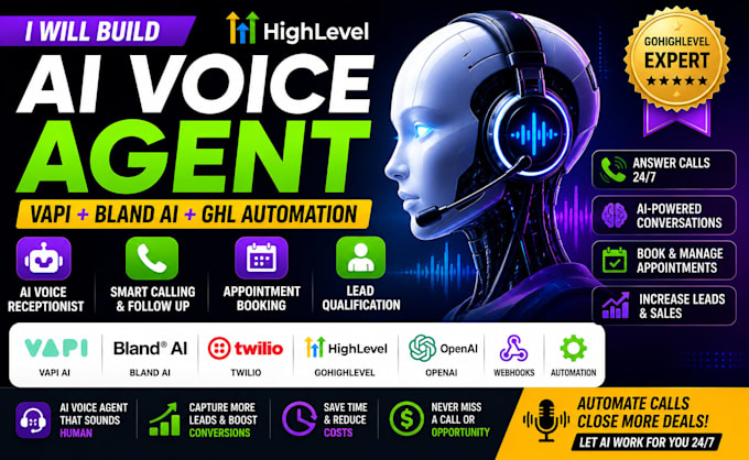 build gohighlevel ai voice agent chatbot vapi bland retell workflow automation