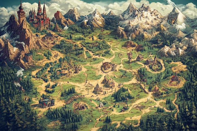 design a unique vector map, realistic or fantasy