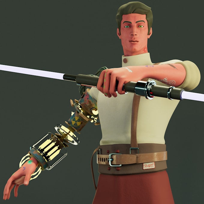 model, texture and rig 3d characters for game and animation