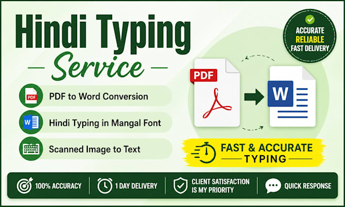 do hindi typing in mangal font and convert PDF to word