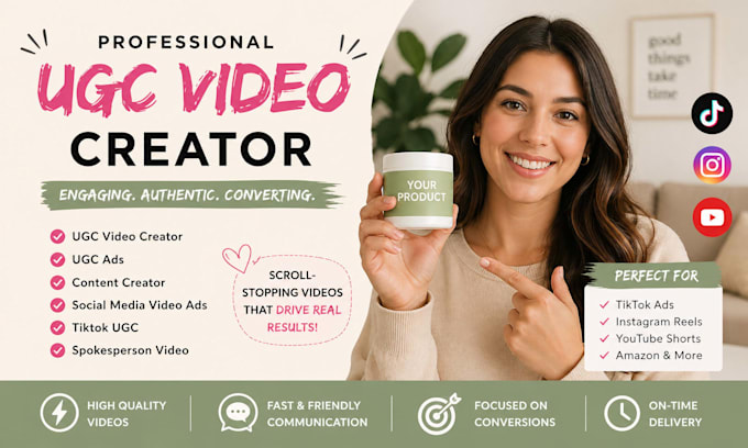 be your ugc content creator, spokesperson, podcaster