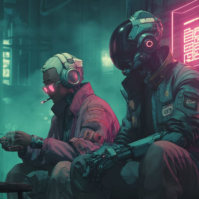 draw cyberpunk character art